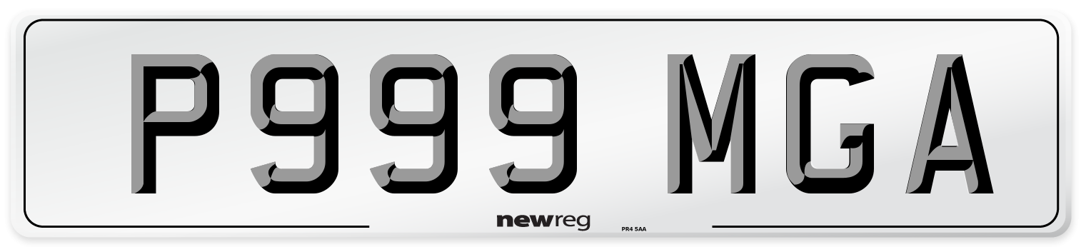P999 MGA Number Plate from New Reg